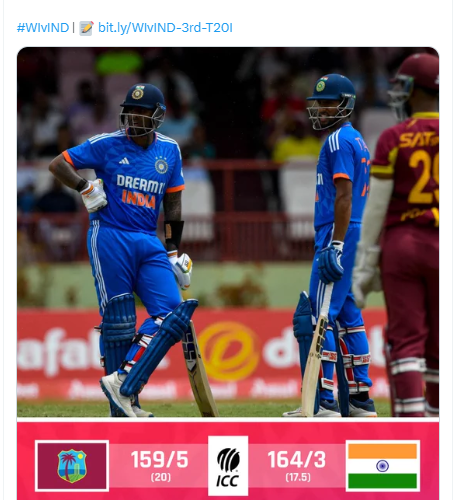 भारत बनाम वेस्टइंडीज तीसरा टी20